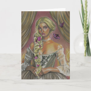 Carte Victorian Lady Claudette Imaginaire Art Grey Card