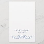 Carte Victorian Ornate Grace Floral Blue Mariage M (Dos)