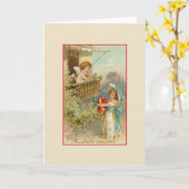 Carte Victorian Souhaits Sincères French Birthday Card (Fleur jaune)
