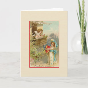 Carte Victorian Souhaits Sincères French Birthday Card