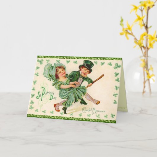 Carte Victorian St. Patrick's Day Greeting Card (Fleur jaune)