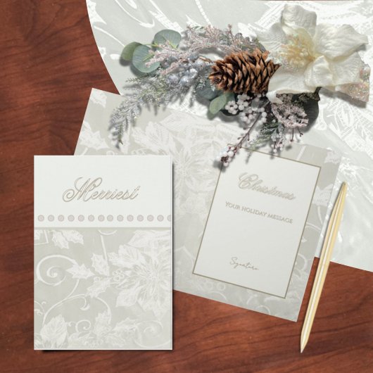 Carte Victorian Tapestry Cream Folded Greeting Card