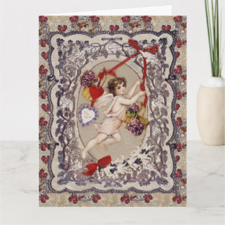 Carte Victorian Valentine Angel Red Heart