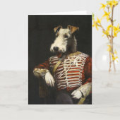 Carte Victorian Vintage Fox Terrier (Fleur jaune)