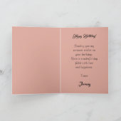 Carte Victorien, coeur doré avec des fleurs et dire (Intérieur)