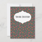 Carte Victorien Gothique Parfait Rouge & Fuchsia Rose (Devant)