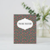 Carte Victorien Gothique Parfait Rouge & Fuchsia Rose (Debout devant)
