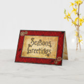 Carte Victorien rouge de Steampunk (Fleur jaune)