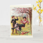 Carte Victorienne Anniversaire (Fleur jaune)