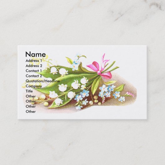 Carte victorienne d'album au muguet (Devant)