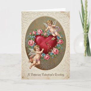 Carte victorienne de la Saint-Valentin à motif de