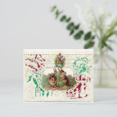 Carte victorienne de Valentine - 3 lapins (Debout devant)