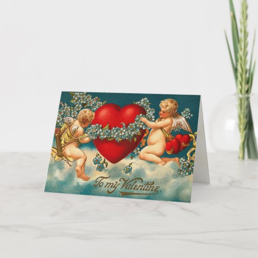 Carte victorienne de Valentine d'ange (Devant)