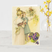 Carte victorienne du jour de mère de mère et de (Fleur jaune)