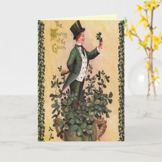 Carte victorienne du jour de St Patrick de (Fleur jaune)