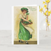 Carte victorienne du jour de St Patrick vert de (Fleur jaune)