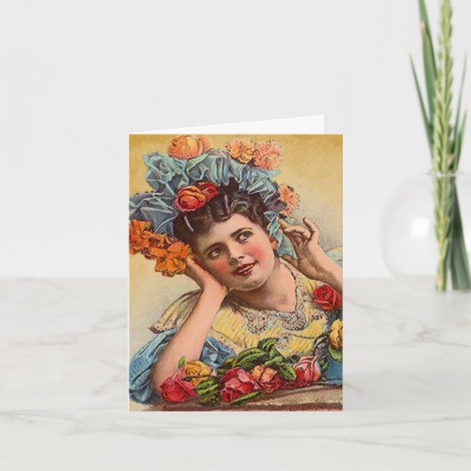Carte Victorienne et Rose vintage Valentine's Day  (Devant)