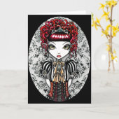 Carte victorienne gothique d'Annie Fae (Fleur jaune)