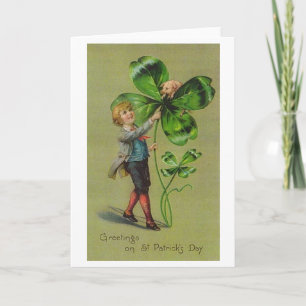 Carte Victorienne Shamrock et Pig St. Patrick