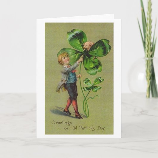 Carte Victorienne Shamrock Et Pig St. Patrick's Da (Devant)