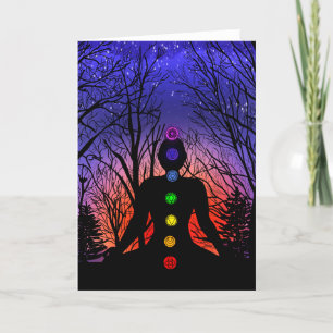 Carte vide Méditation Yoga au coucher du soleil