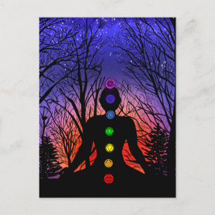 Carte vide Méditation Yoga au coucher du soleil