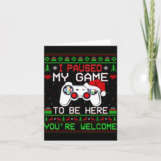 Carte Video Game Christmas Ugly Sweater Funny Gamer Gami (Devant)