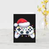 Carte Video Game Controller Christmas Santa Hat Gamer Bo (Fleur jaune)