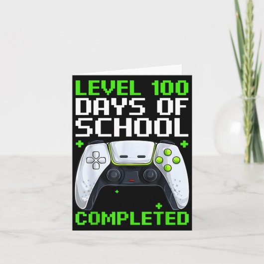 Carte Video Gamer Student 100th Day Teacher 100 Days Of  (Devant)