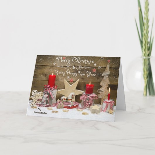 Carte vidéo musicale d'arbre de Noël de QR-code (Devant)