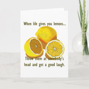 Carte Vie Citrons Humour foncé Funny Fruit Jaune