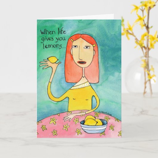 Carte Vie et citrons (Fleur jaune)