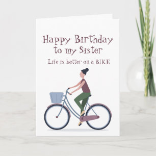 Carte Vie meilleure sur une Soeur Vélo Anniversaire