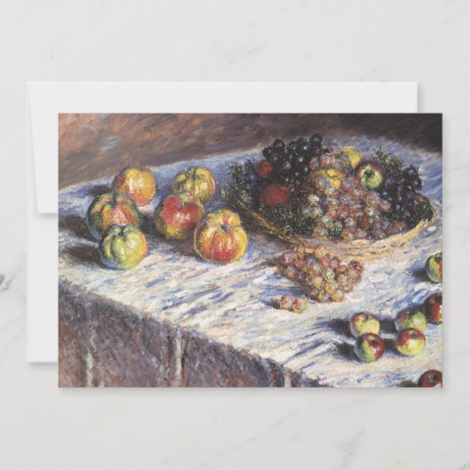 Carte Vie morte avec pommes et raisins par Claude Monet (Devant)