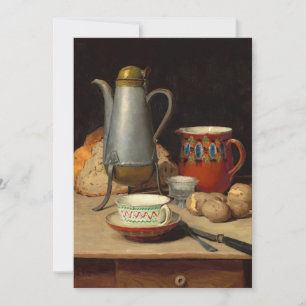 Carte Vie morte, café et pommes de terre Albert Anker