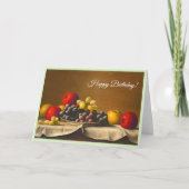 Carte Vie morte, Pommes, Raisins, Fruits Joyeux Annivers (Devant)