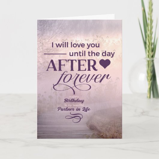 Carte Vie Partenaire Romantique Anniversaire Purple Fogg (Devant)