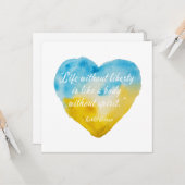 Carte Vie Sans Liberté Citation Ukraine Coeur (Devant/Arrière en situation)