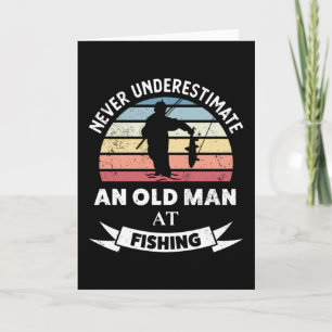 Carte Vieil Homme à la Pêche Cadeau Drôle de Pêcheur Pap