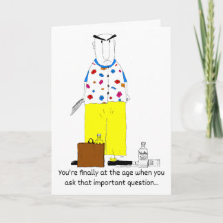 Carte Vieil Homme Grincheux en Chemise Colorée pour les