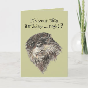 Carte Vieille Âge 36e anniversaire Humour avec mignon an