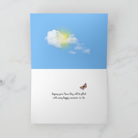 Carte vieille brouette avec fleurs Nom Jour (Intérieur)