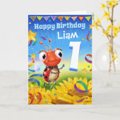 Carte vieille chaîne faite sur commande de coccinelle de (Fleur jaune)