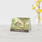 Carte Vieille Maison de campagne rustique "Merci" ! (Fleur jaune)