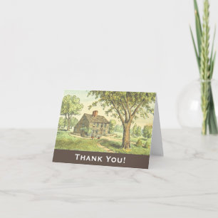 Carte Vieille Maison de campagne rustique "Merci" !