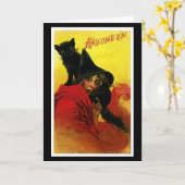 Carte Vieille sorcière d'Halloween (Fleur jaune)