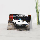 Carte Vieille voiture de sport classique drôle Fête des  (Devant)