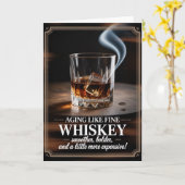 Carte Vieillir comme Whiskey fin - Design d'anniversaire (Fleur jaune)