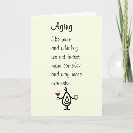 Carte Vieillir Un Poème D'Anniversaire Drôle (Devant)
