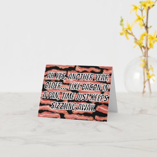Carte Vieillissement Comme Bacon - Croustillant, Or, Int (Fleur jaune)